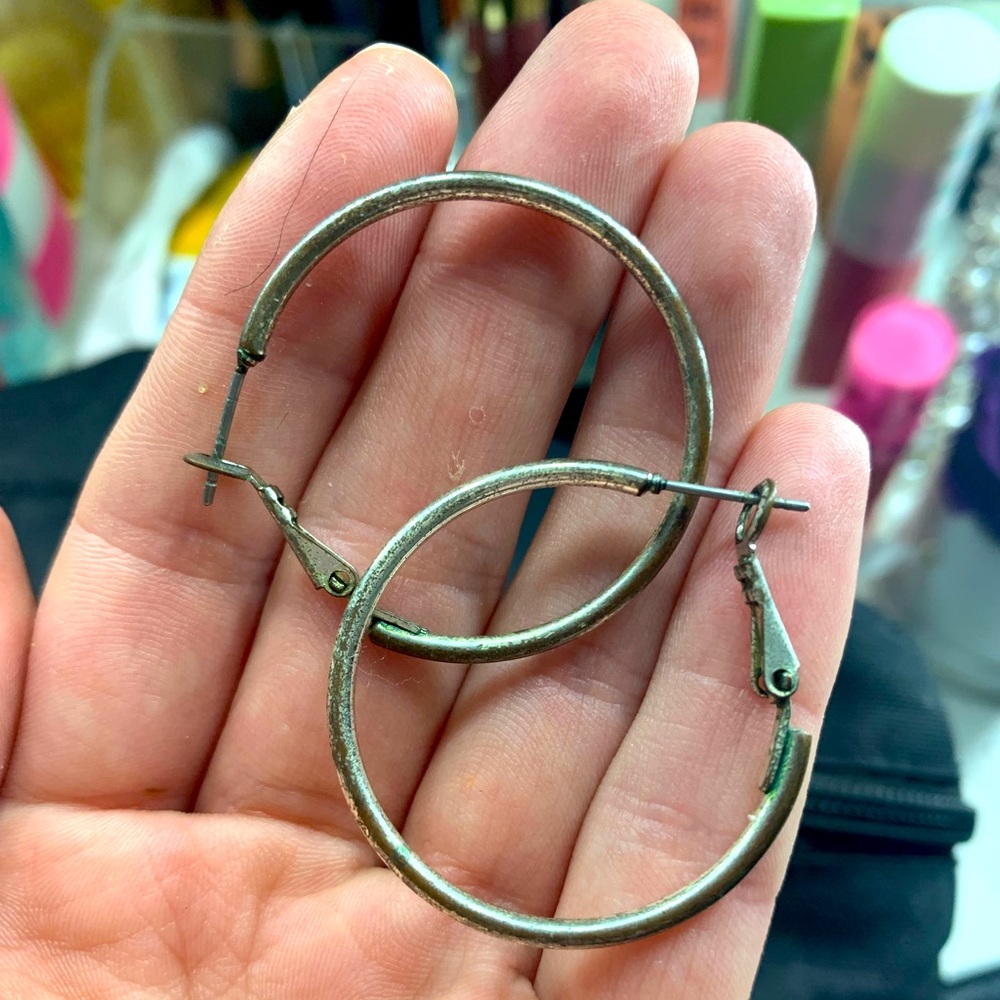 Mini silver hoops